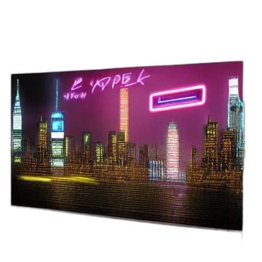 building, vaporwave, cyberpunk, concept art transparent PNG cut-out