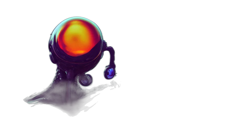 robot, mask, creature, staff, concept art, 3d render, watercolor, fantasy art transparent PNG cut-out