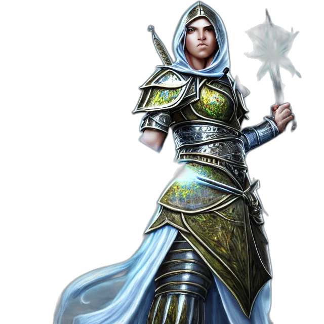 staff, sword, fantasy art, concept art, 3d render, photorealistic, blue, cleric transparent PNG cut-out
