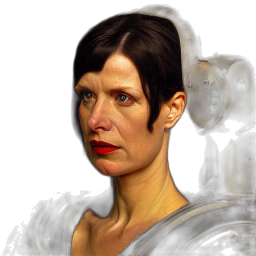face, robot, photorealistic, concept art, fantasy art, oil painting, outer space, portrait transparent PNG cut-out