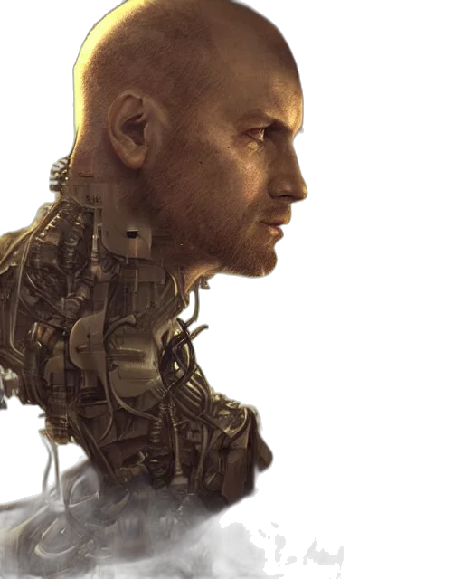 robot, cyberpunk, concept art, photorealistic transparent PNG cut-out