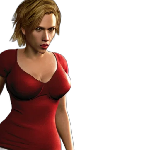 dress, 3d render, concept art, photorealistic, fantasy art, scarlett, johansson, playstation transparent PNG cut-out