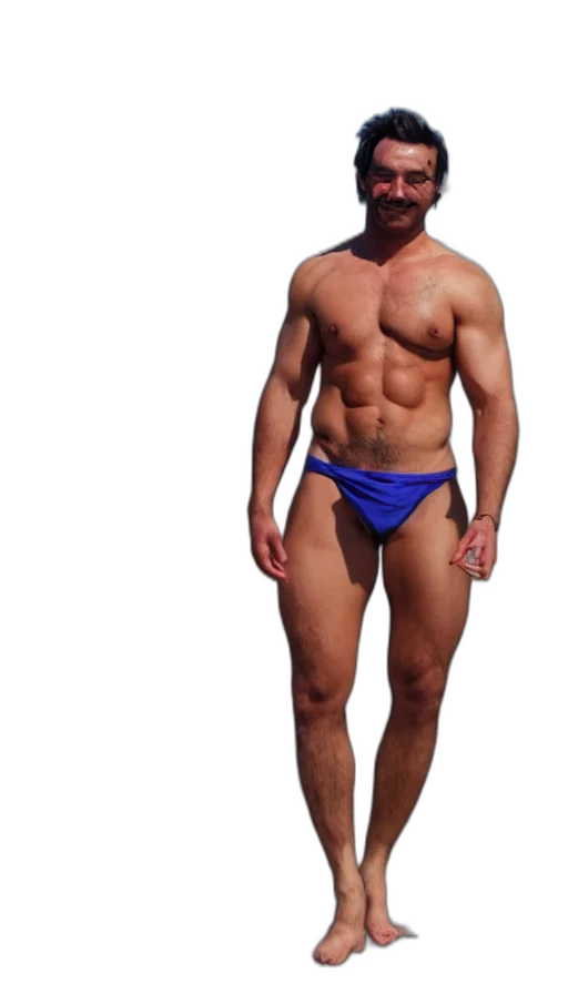 staff, photorealistic, 3d render, blue, bara, character, beach transparent PNG cut-out