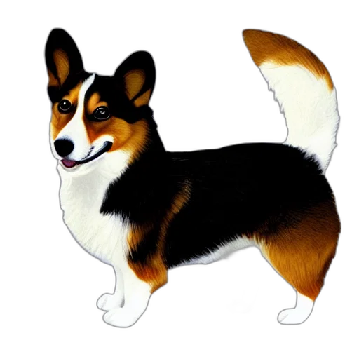 animal, staff, creature, cartoon, watercolor, concept art, photorealistic, corgi transparent PNG cut-out