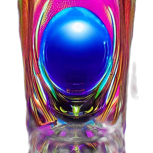 bottle, crown, jewelry, vaporwave, 3d render, photorealistic, neon, portrait transparent PNG cut-out