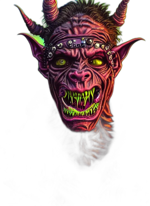 mask, creature, face, staff, concept art, fantasy art, 3d render, photorealistic transparent PNG cut-out