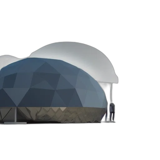 umbrella, building, 3d render, concept art, modular, dome, house, futuristic transparent PNG cut-out