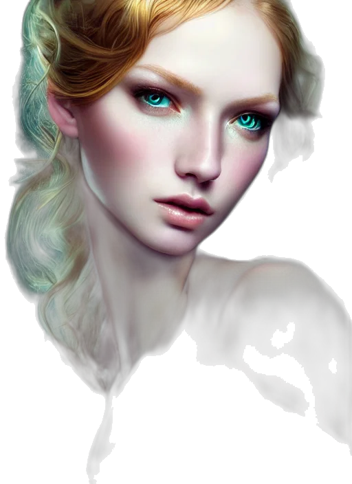 face, jewelry, fantasy art, photorealistic, concept art, 3d render, neon lights, underwater transparent PNG cut-out