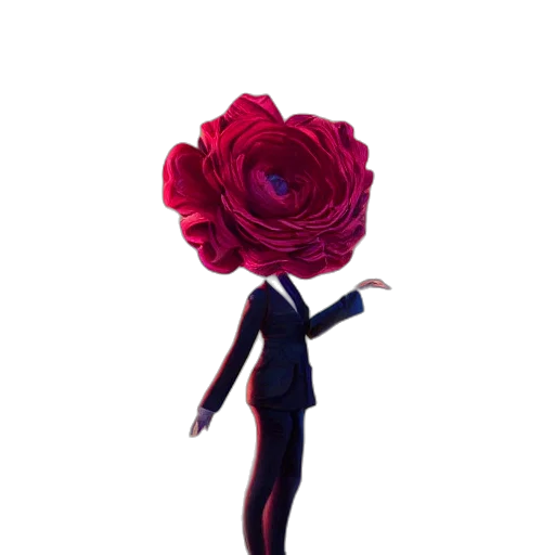 flower, dress, crown, staff, 3d render, concept art, pixel art, photorealistic transparent PNG cut-out