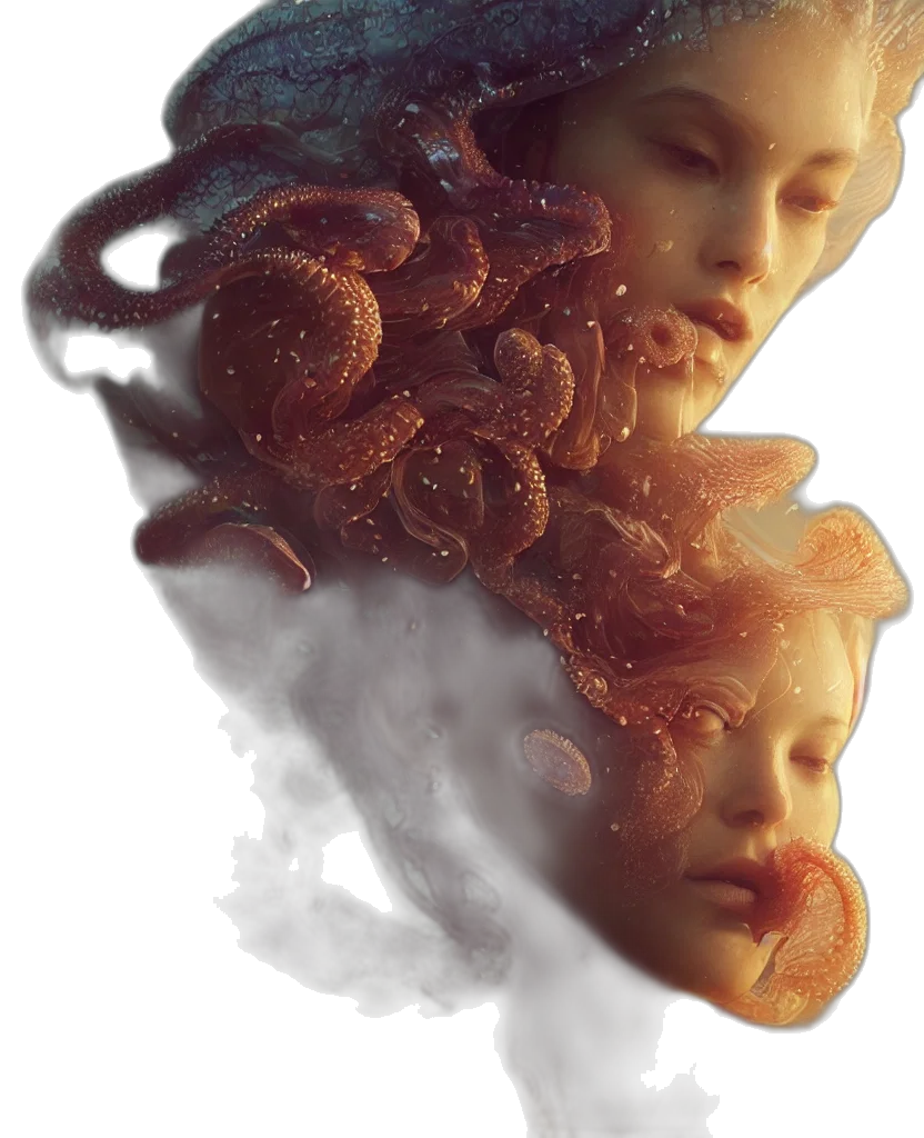 hair, face, crown, creature transparent PNG cut-out