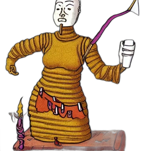 staff, robot, sword, weapon, concept art, fantasy art, comic book art, cartoon transparent PNG cut-out