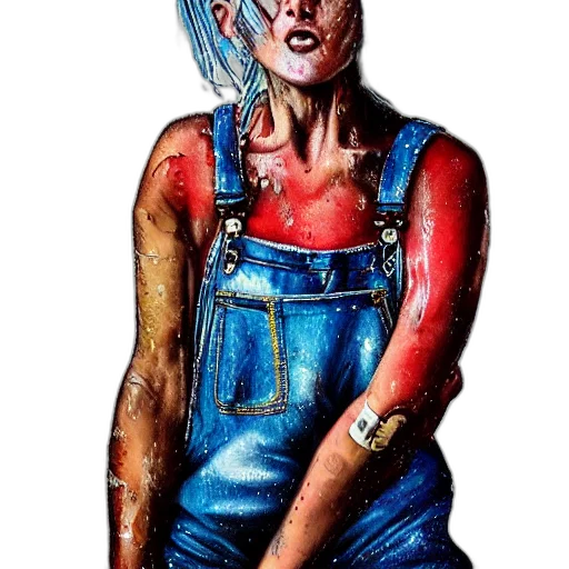 face, mask, robot, staff, watercolor, concept art, comic book art, oil painting transparent PNG cut-out