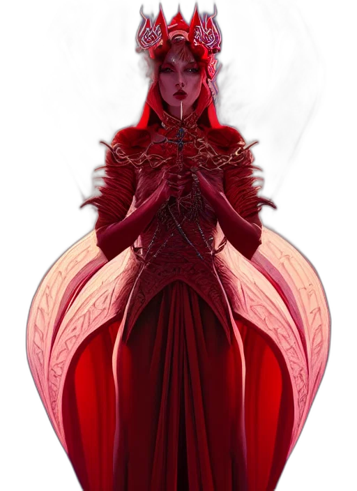 dress, concept art, fantasy art, comic book art, pixel art, red, dark, symmetry transparent PNG cut-out