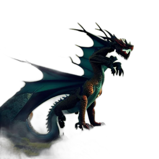 dragon, creature, staff, animal transparent PNG cut-out