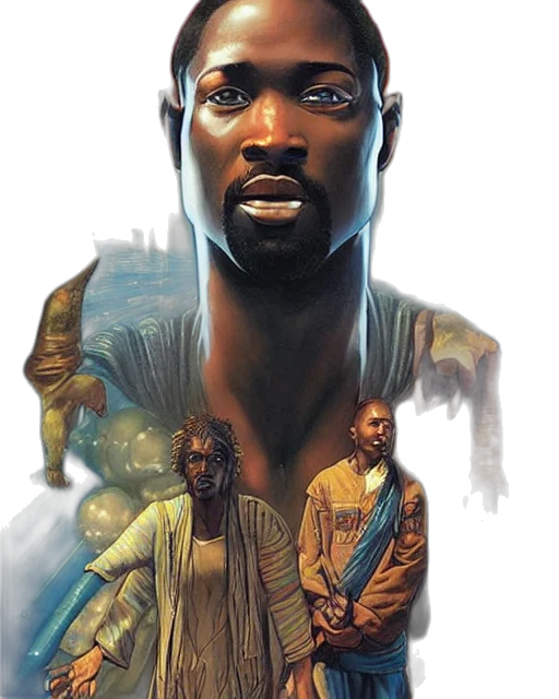 face, concept art, comic book art, fantasy art, photorealistic, outer space, earth tones, vfx transparent PNG cut-out