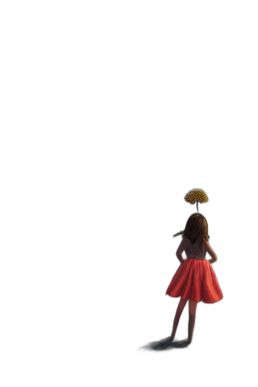 umbrella, dress, flower, hat, 3d render, concept art, pixel art, anime transparent PNG cut-out
