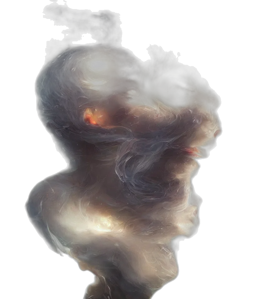face, hair, mask, creature transparent PNG cut-out