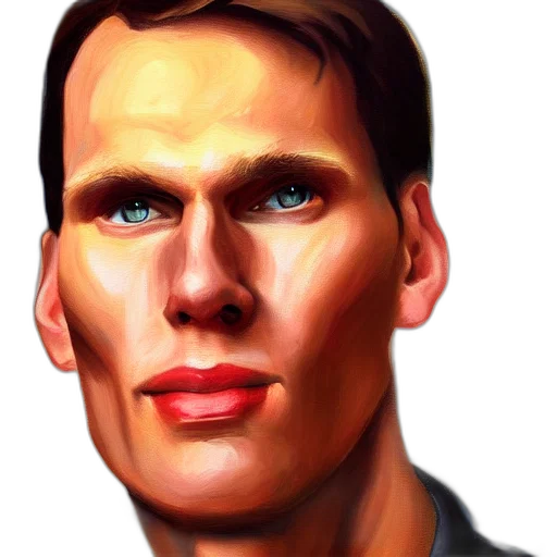 face, photorealistic, comic book art, oil painting, concept art, jerma, portrait, tight transparent PNG cut-out