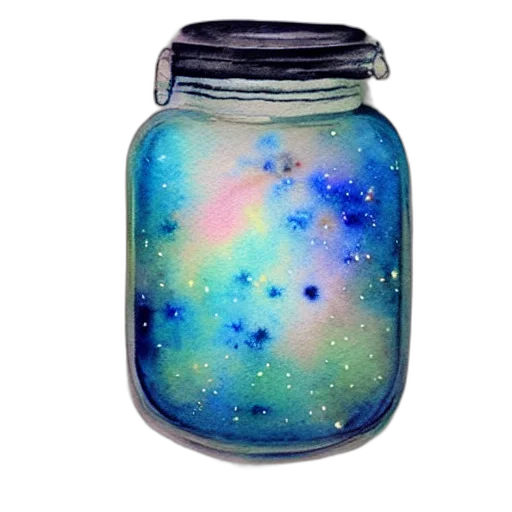 bottle, dress, watercolor, photorealistic transparent PNG cut-out