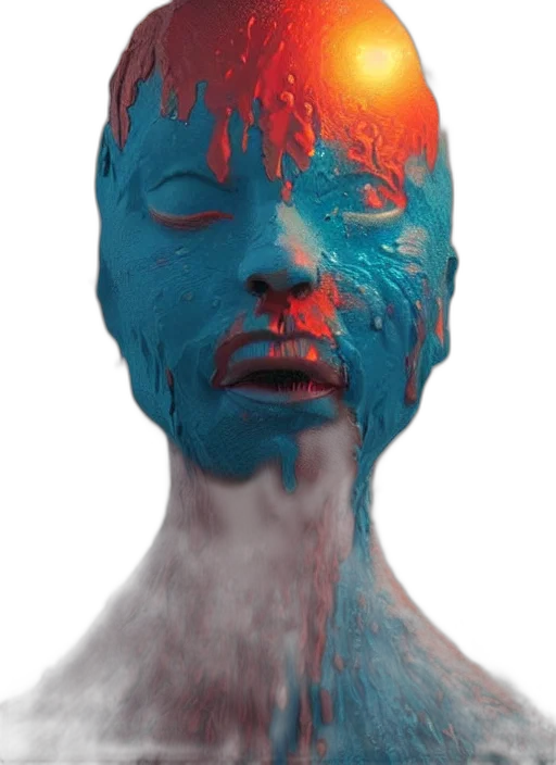 face, mask, creature, robot, 3d render, concept art, photorealistic, cyberpunk transparent PNG cut-out
