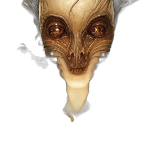 mask, face, creature, staff, concept art, fantasy art, photorealistic, pixel art transparent PNG cut-out