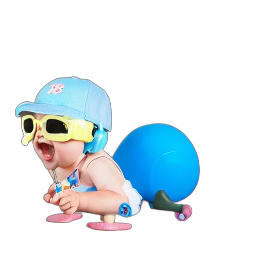 hat, creature, 3d render, vaporwave, photorealistic, concept art, pastel, cute transparent PNG cut-out