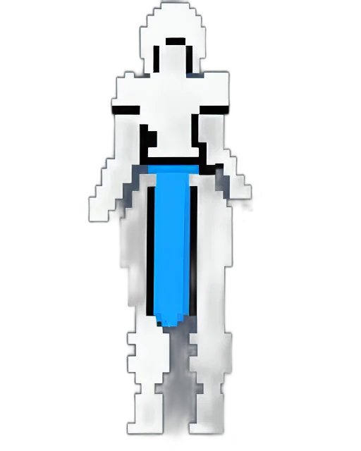 sword, staff, weapon, robot, pixel art, 3d render, concept art, cartoon transparent PNG cut-out