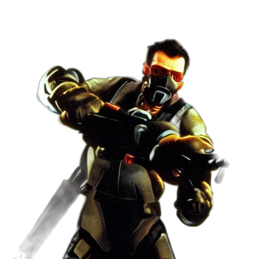 robot, weapon, staff, concept art, 3d render, cyberpunk, pixel art, half-life transparent PNG cut-out