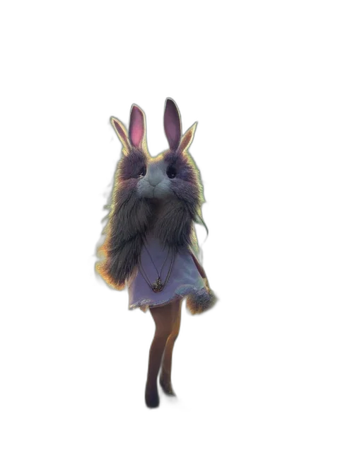 dress, animal, creature, staff, concept art, 3d render, pixel art, fantasy art transparent PNG cut-out