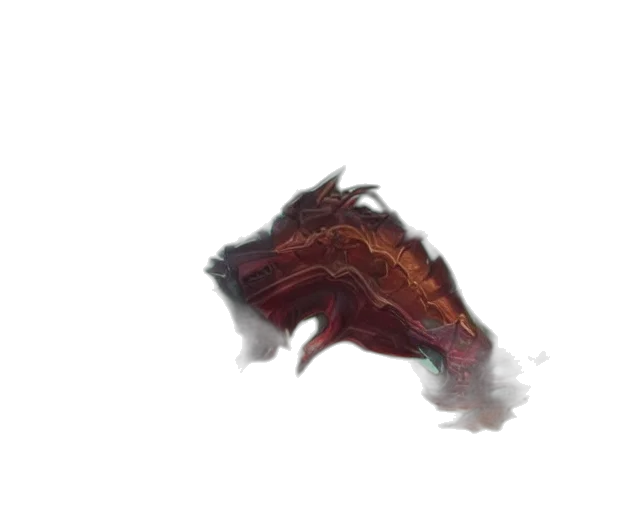 dragon, creature, mask, hair, concept art, fantasy art, watercolor, 3d render transparent PNG cut-out
