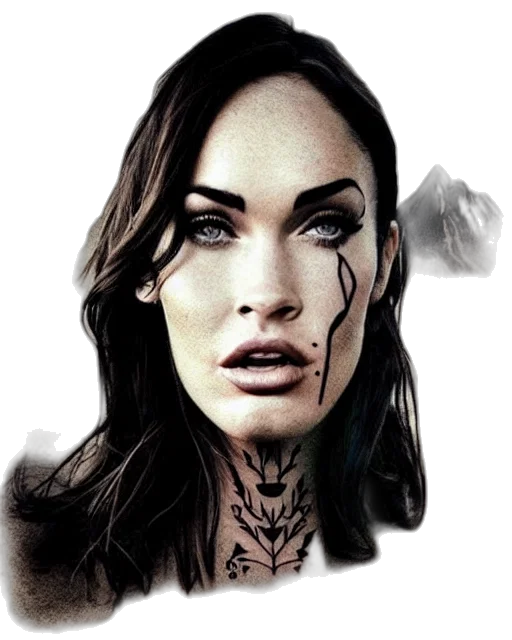 face, jewelry, photorealistic, comic book art transparent PNG cut-out