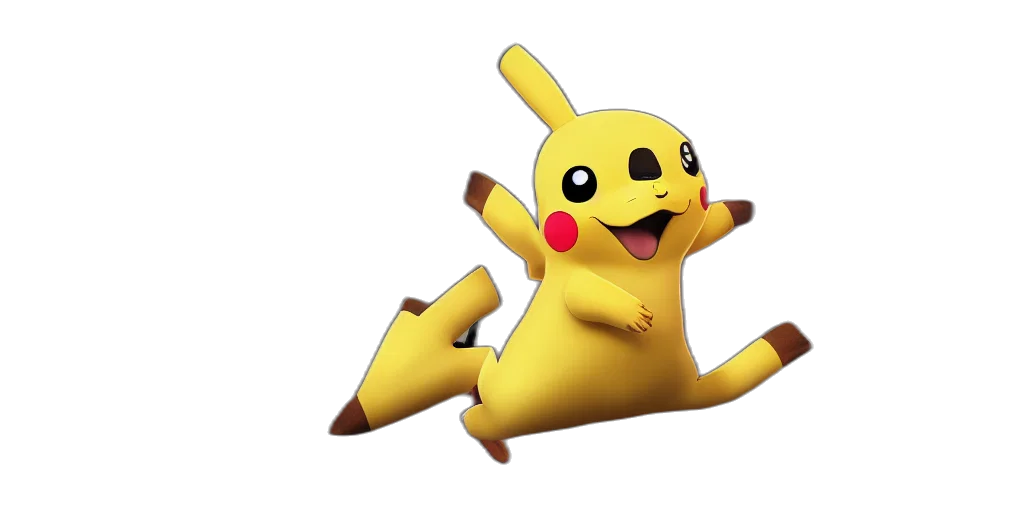 animal, creature, 3d render, concept art, pixel art, photorealistic, dancing, pikachu transparent PNG cut-out
