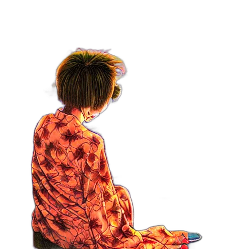 dress, jacket, hair, face, watercolor, photorealistic, oil painting, concept art transparent PNG cut-out