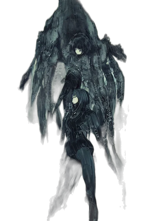 creature, dress, hair, robot transparent PNG cut-out