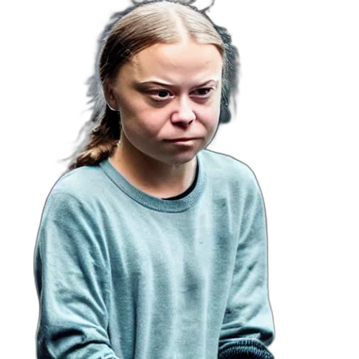 face, mask, hair, jacket, photorealistic, concept art, greta, thunberg transparent PNG cut-out