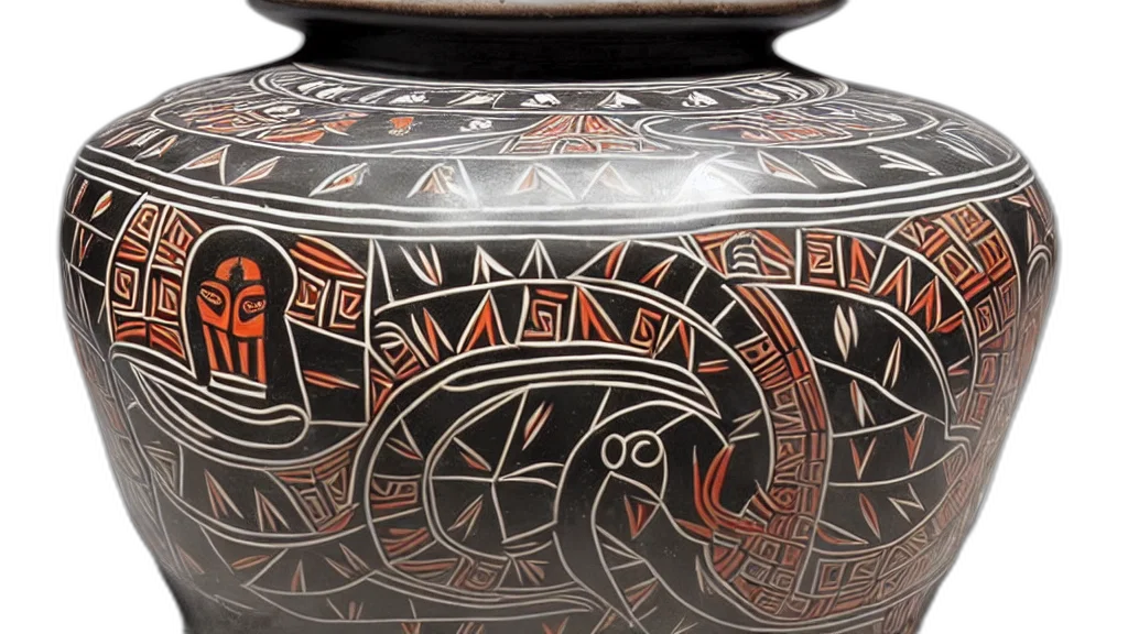pot, decorative, minoan, art, style, where, can, see transparent PNG cut-out