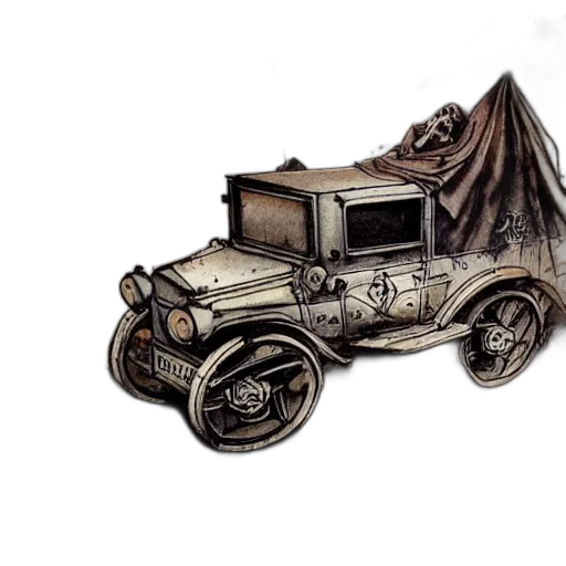 car, concept art, photorealistic, watercolor transparent PNG cut-out