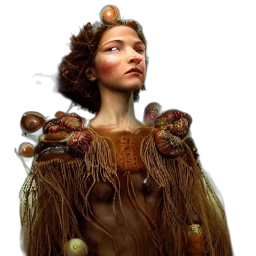 hair, crown, staff, dress, concept art, fantasy art, photorealistic, 3d render transparent PNG cut-out
