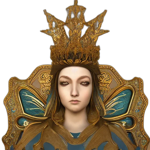 crown, jewelry, staff, face transparent PNG cut-out