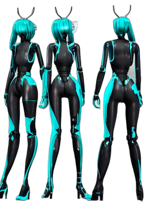 robot, concept art, 3d render, cyberpunk transparent PNG cut-out