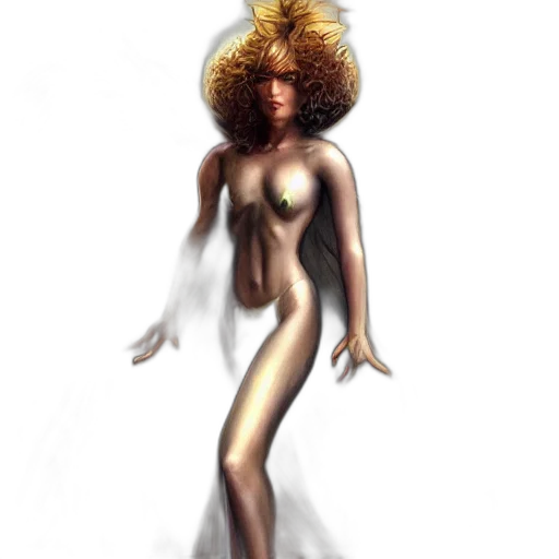 dress, hair, staff, concept art transparent PNG cut-out
