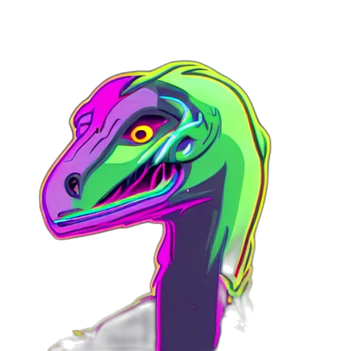 dragon, creature, mask, animal, concept art, vaporwave, pixel art, 3d render transparent PNG cut-out