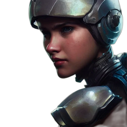 robot, face, concept art, cyberpunk transparent PNG cut-out
