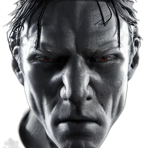 face, mask, creature, photorealistic transparent PNG cut-out