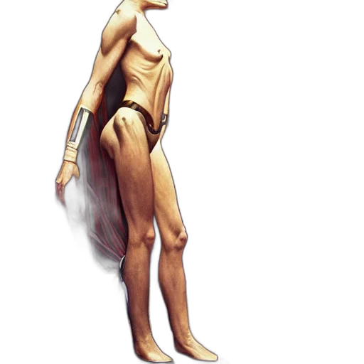 robot, dress, staff, concept art, comic book art, 3d render, fantasy art, golden transparent PNG cut-out
