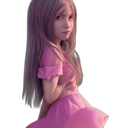 dress, face, hair, creature transparent PNG cut-out