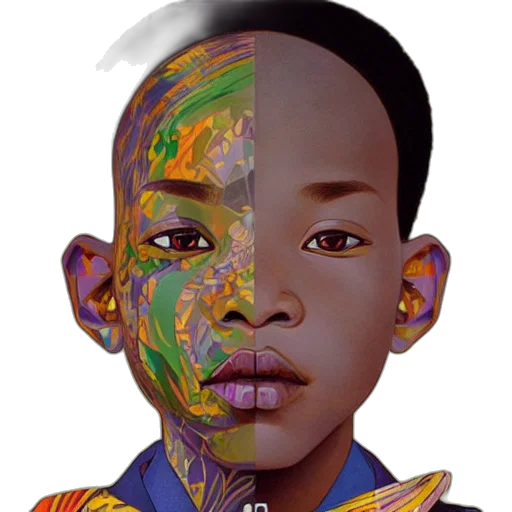 face, mask, photorealistic, concept art, fantasy art, cartoon, colourful, upper transparent PNG cut-out