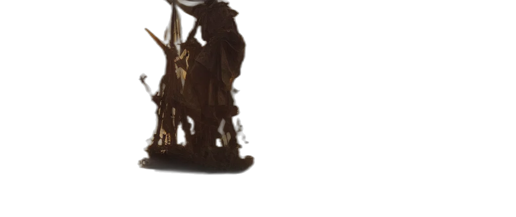 staff, mask, creature, weapon, concept art, 3d render, fantasy art, photorealistic transparent PNG cut-out