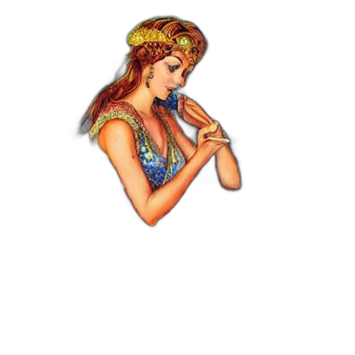 jewelry, staff, dress, crown, pixel art, fantasy art, oil painting, photorealistic transparent PNG cut-out