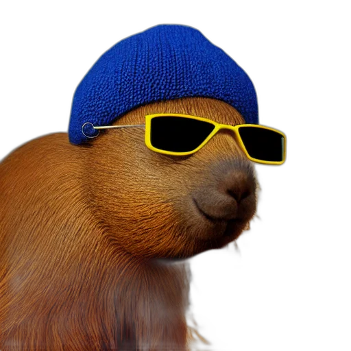 hat, animal, creature, jacket, photorealistic, 3d render, photograph, knitted transparent PNG cut-out